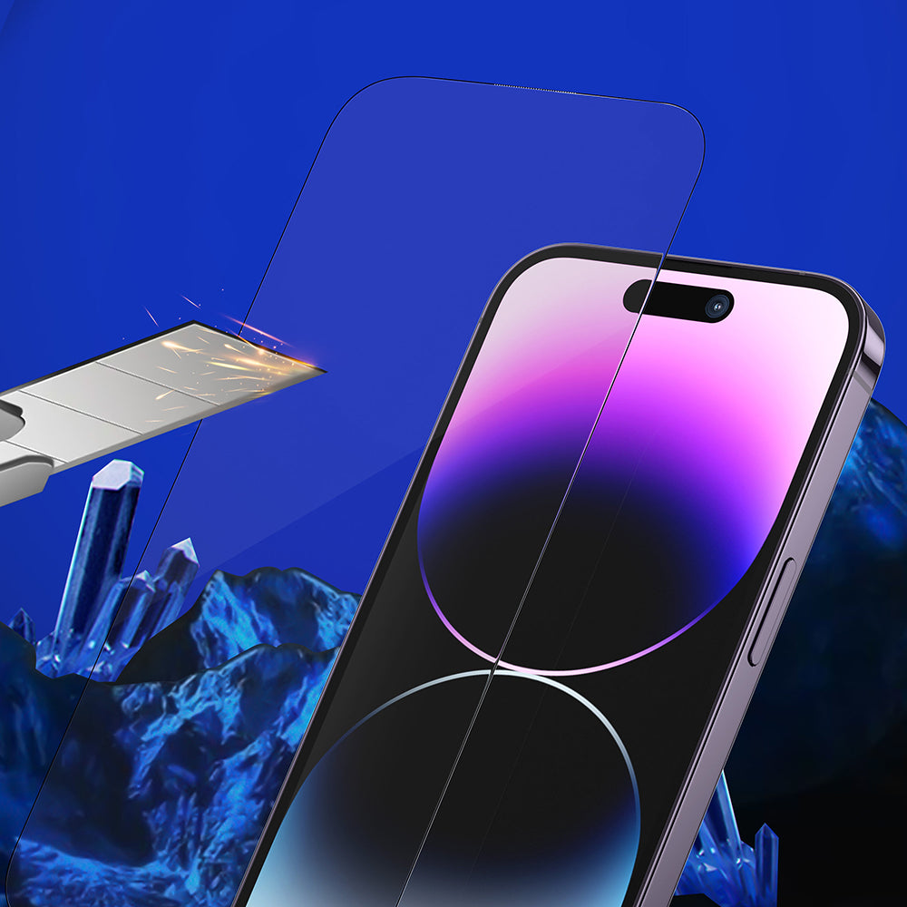 Zaščitna folija za zaslon Privacy Blueo Sapphire Applicator Pro za Apple iPhone 17 Pro Max / 16 Pro Max, Kaljeno steklo, Polno lepilo