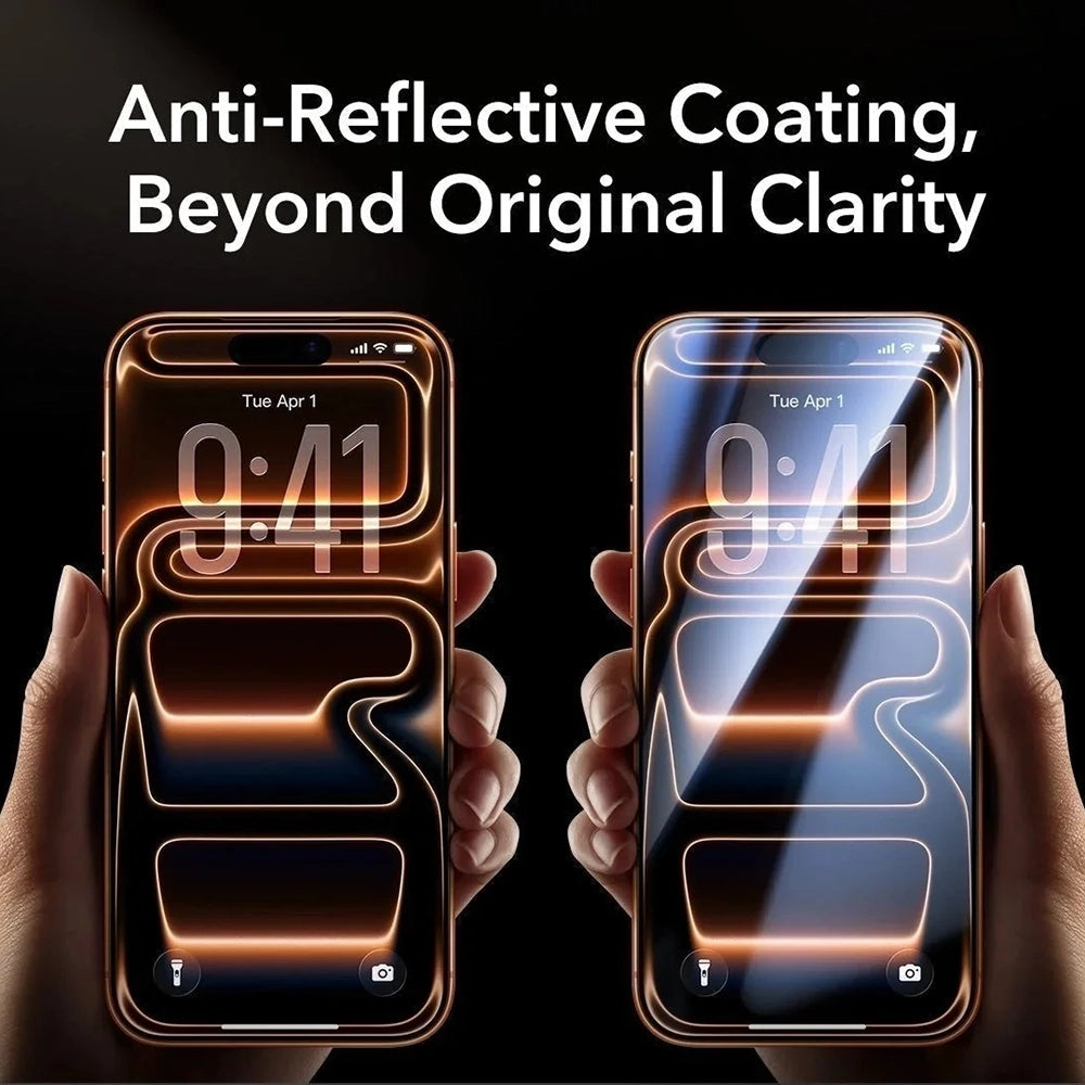 Zaščitna folija za zaslon Privacy ESR Armorite Pro UltraFit za Apple iPhone 18 Pro, kaljeno steklo, polno lepilo, komplet 3 kosi