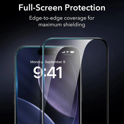 Zaščitna folija Ecran Privacy ESR Armorite UltraFit za Apple iPhone 17 Pro, Kaljeno steklo, Polno lepljenje, Set 3 kosi