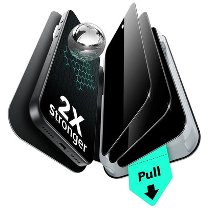 Zaščitna folija Ecran Privacy ESR UltraFit za Apple iPhone 17 Pro Max, Kaljeno steklo, Polno lepljenje, Set 3 kosi