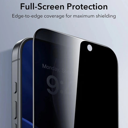Zaščitna folija Ecran Privacy ESR UltraFit za Apple iPhone 17 Pro Max, Kaljeno steklo, Polno lepljenje, Set 3 kosi