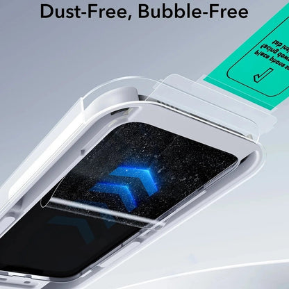 Zaščitna folija Ecran Privacy ESR UltraFit za Apple iPhone 17 Pro Max, Kaljeno steklo, Polno lepljenje, Set 3 kosi
