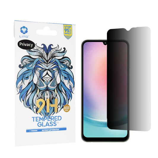 Zaščitna folija zaslona Privacy Lito Classic za Samsung Galaxy A24 4G A245, kaljeno steklo, polno lepilo, 2.5D