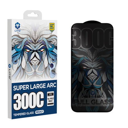 Privacy Screen Protector Lito D+ Max 300C for Apple iPhone 16 Plus, Tempered Glass, Full Glue