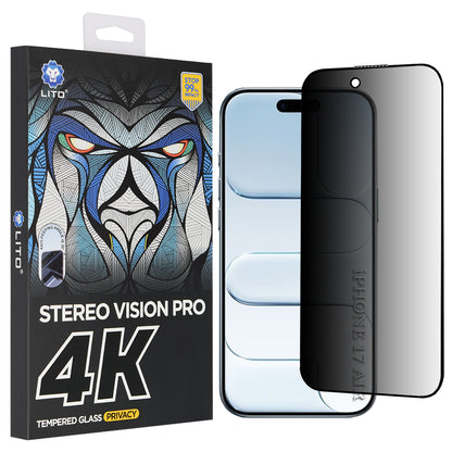 Zaščitna folija za zasebnost zaslona Lito D+ Max 4K za Apple iPhone 17 Air, Kaljeno steklo, Polno lepljenje