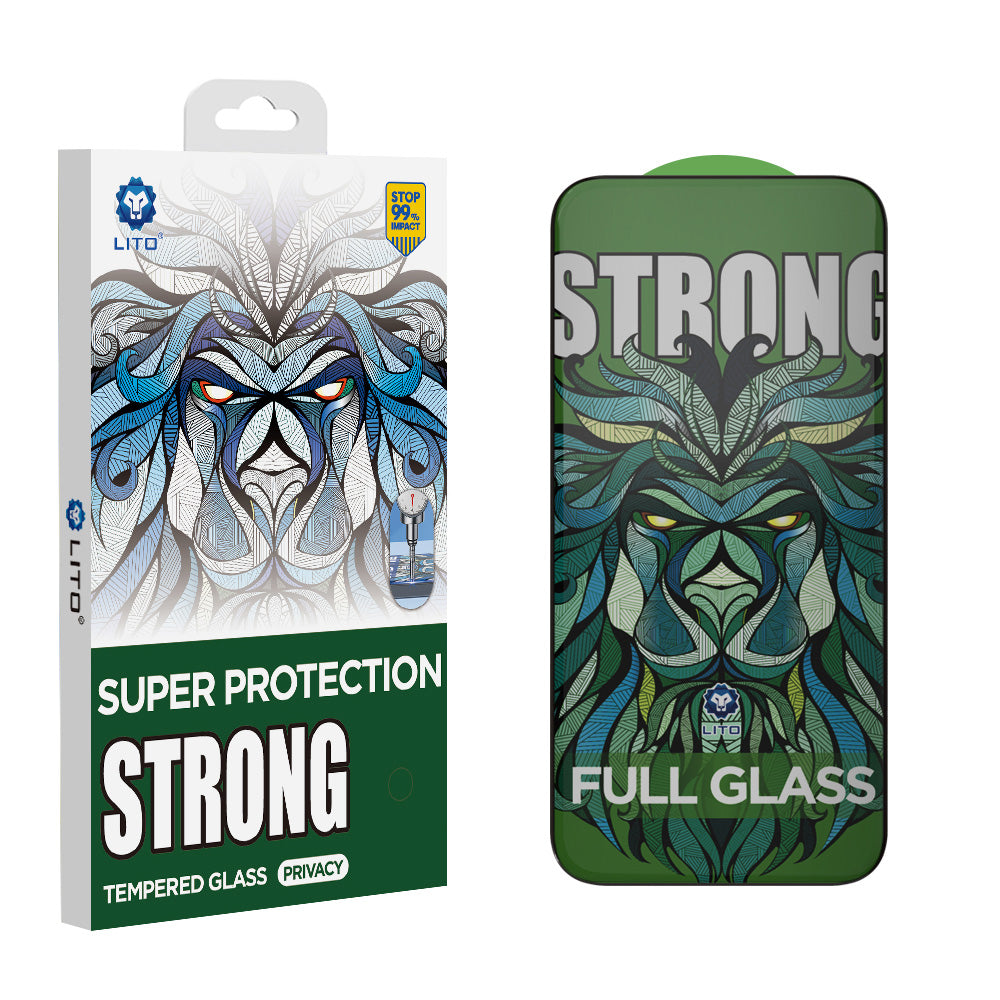 Zaščitna folija za zasebnost zaslona Lito D+ Max Strong za Apple iPhone 17 Pro, Kaljeno steklo, Polno lepilo