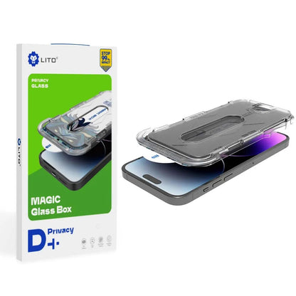 Privacy Screen Protector Lito Magic Glass Box D+ Tools for Apple iPhone XS Max, Tempered Glass, Full Glue