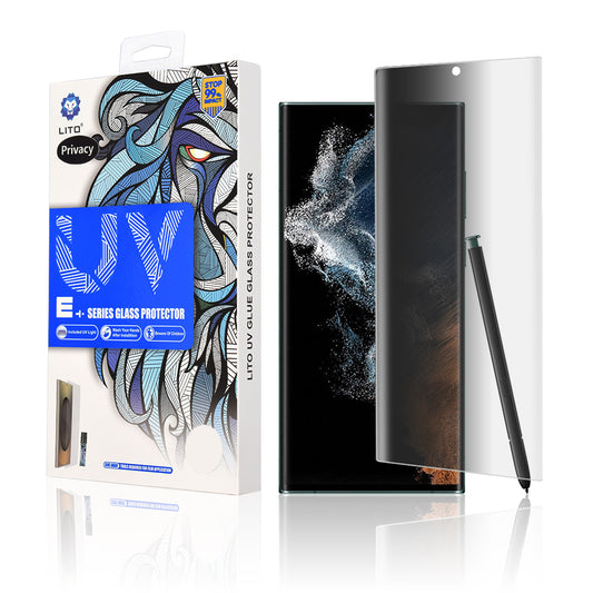 Zaščitna folija zaslona Privacy Lito za Samsung Galaxy S22 Ultra 5G S908, kaljeno steklo, UV lepilo, 3D