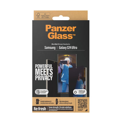 Zaščitna folija za zaslon Privacy PanzerGlass Ultra-Wide Fit EasyAligner za Samsung Galaxy S24 Ultra S928, Kaljeno steklo, Polno lepljenje