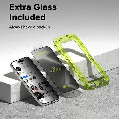 Privacy Screen Protector Ringke Easy Slide for Apple iPhone 17 Air, Tempered Glass, Full Glue, Set of 2 pieces