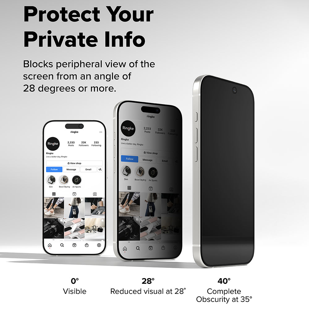 Privacy Screen Protector Ringke Easy Slide for Apple iPhone 17 Air, Tempered Glass, Full Glue, Set of 2 pieces
