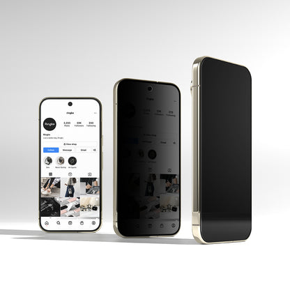 Zaščitna folija zaslona Privacy Ringke Easy Slide za Google Pixel 11 Pro XL / 10 Pro XL / 9 Pro XL, varnostno steklo, polno lepilo, komplet 2 kosa