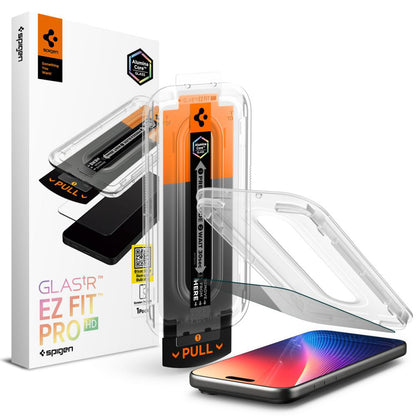 Zaščitna folija za zaslon Privacy Spigen GlastR EZ FIT Pro za Apple iPhone 17 Pro Max / 16 Pro Max, Kaljeno steklo, Polno lepljenje