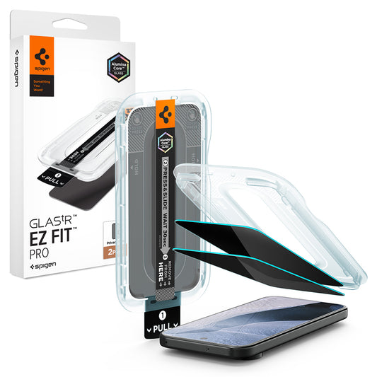 Zaščitna folija zaslona Privacy Spigen GlastR EZ FIT Pro za Google Pixel 11 Pro / 10 Pro, kaljeno steklo, polno lepilo, komplet 2 kosa AGL11481