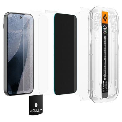 Zaščitna folija zaslona Privacy Spigen GlastR EZ FIT Pro za Google Pixel 11 Pro / 10 Pro, kaljeno steklo, polno lepilo, komplet 2 kosa AGL11481