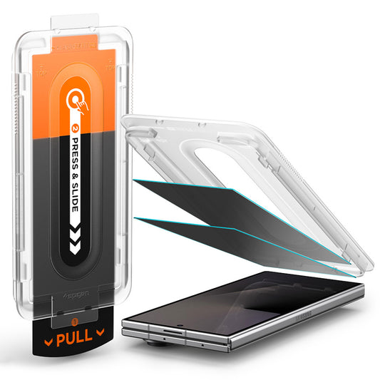 Zaščitna folija za zunanji zaslon Privacy Spigen GlastR EZ FIT Pro za Samsung Galaxy Z Fold8 Ultra F976, kaljeno steklo, polno lepilo, komplet 2 kosa