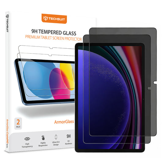 Zaščitna folija zaslona Privacy Techsuit ArmorGlass CrystalHD za Samsung Galaxy Tab S10 Lite, kaljeno steklo, polno lepilo, komplet 2 kosa