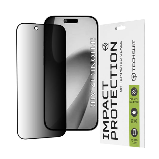 Zaščitna folija za zaslon Privacy Techsuit za Apple iPhone 17 Air, Kaljeno steklo, Full Glue, 111D
