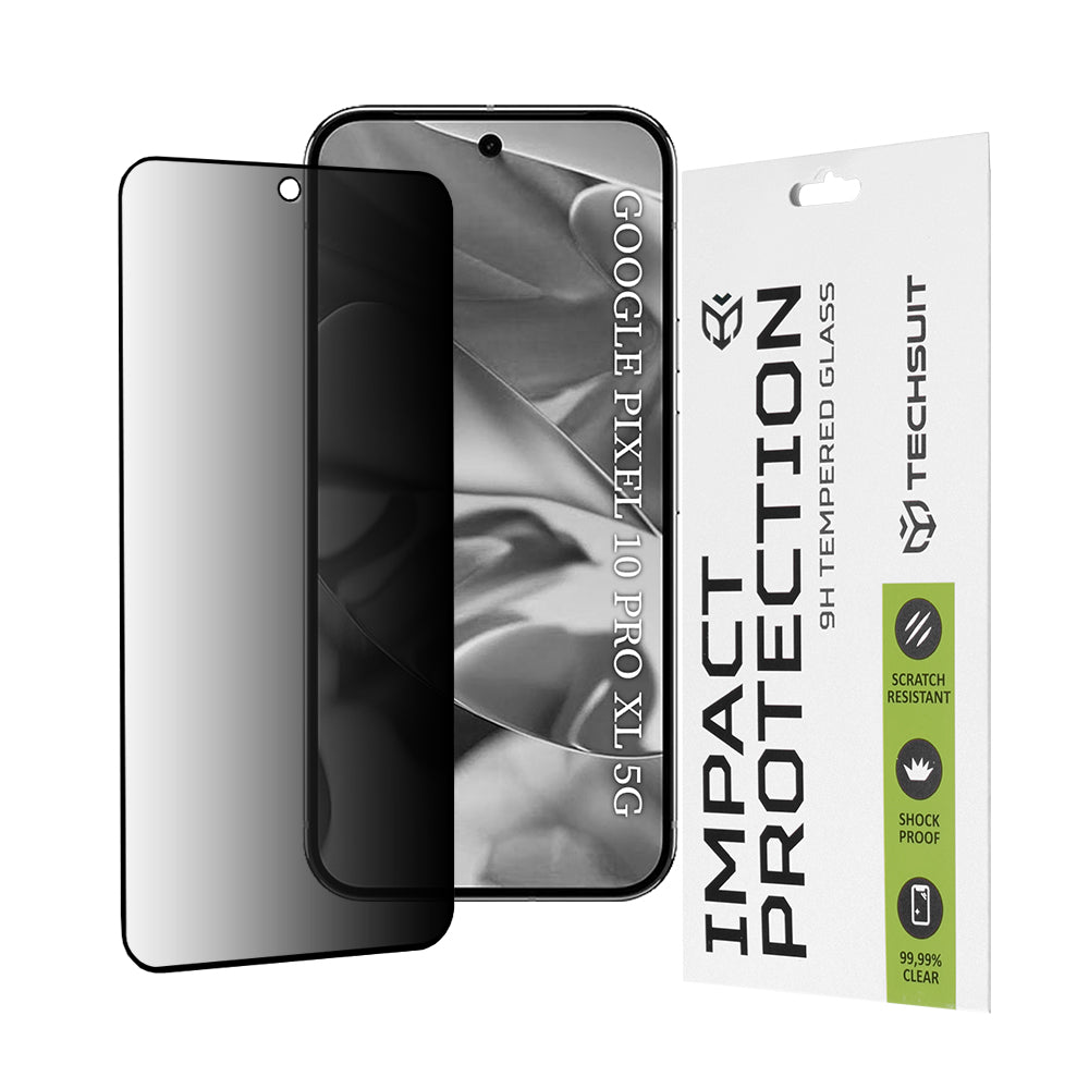 Zaščitna folija za zaslon Privacy Techsuit za Google Pixel 10 Pro XL, kaljeno steklo, polno lepilo, 111D