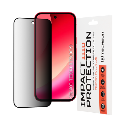 Zaščitna folija za zaslon Privacy Techsuit za Google Pixel 10a, Kaljeno steklo, Polno lepljenje, 111D