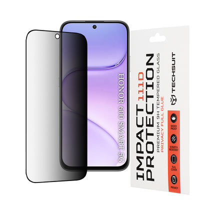 Zaščitna folija zaslona Privacy Techsuit za Honor 600 Smart, kaljeno steklo, polno lepilo, 111D