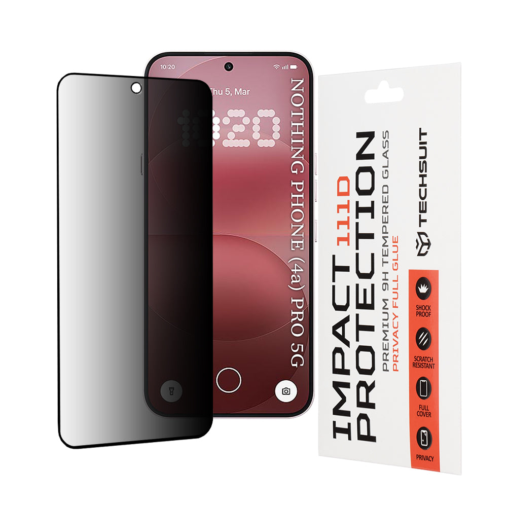 Zaščitna folija za zaslon Privacy Techsuit za Nothing Phone (4a) Pro, Kaljeno steklo, Polno lepilo, 111D