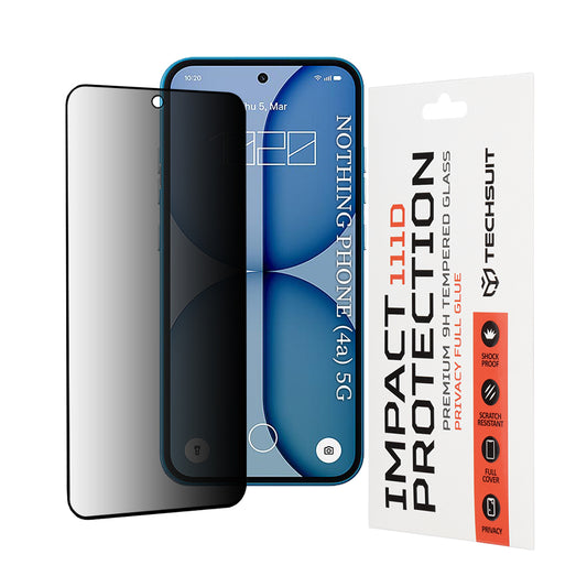 Zaščitna folija za zaslon Privacy Techsuit za Nothing Phone (4a), Kaljeno steklo, Polno lepilo, 111D