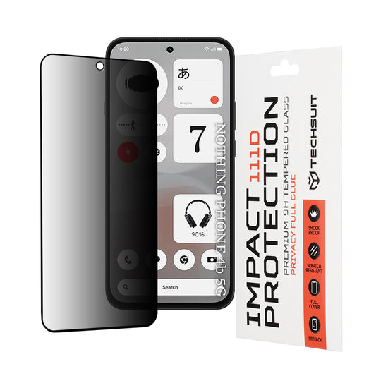 Zaščitna folija za zaslon Privacy Techsuit za Nothing Phone (4b), kaljeno steklo, polno lepilo, 111D