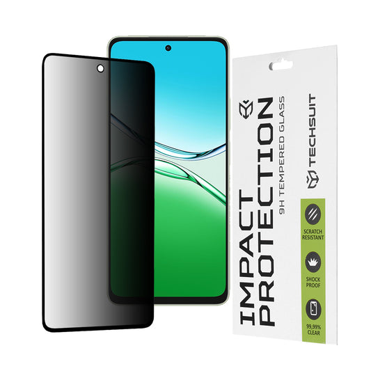 Zaščitna folija za zaslon Privacy Techsuit za Oppo A5 Pro 4G / A5 Pro, kaljeno steklo, polno lepilo, 111D