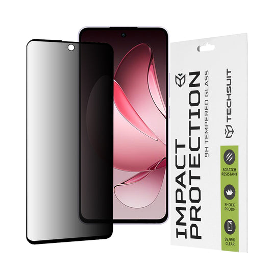 Zaščitna folija za zaslon Privacy Techsuit za Oppo Reno13 FS 5G / Reno13 F 4G / Reno13 F, kaljeno steklo, polno lepilo, 111D