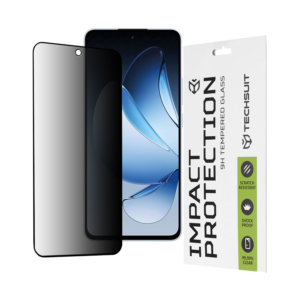 Zaščitna folija za zaslon Privacy Techsuit za Oppo Reno13, kaljeno steklo, polno lepilo, 111D