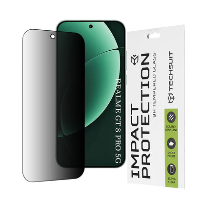 Zaščitna folija za zaslon Privacy Techsuit za Realme GT 8 Pro, Kaljeno steklo, Polno lepljenje, 111D