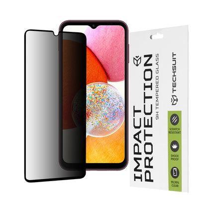 Zaščitna folija za zaslon Privacy Techsuit za Samsung Galaxy A14 A145 / A14 5G A146, kaljeno steklo, polno lepilo, 111D