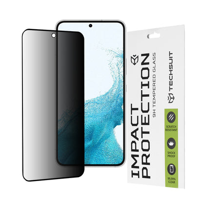 Zaščitna folija za zaslon Privacy Techsuit za Samsung Galaxy S23 S911 / S22 5G S901, kaljeno steklo, polno lepilo, 111D