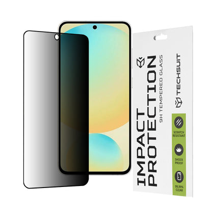 Zaščitna folija za zaslon Privacy Techsuit za Samsung Galaxy S24 FE S721, kaljeno steklo, polno lepilo, 111D