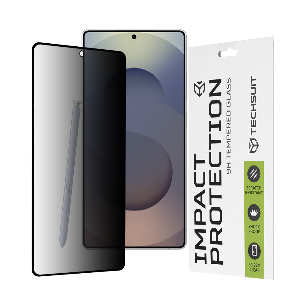 Zaščitna folija za zaslon Privacy Techsuit za Samsung Galaxy S25 Ultra S938, kaljeno steklo, polno lepilo, 111D