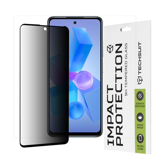 Zaščitna folija za zaslon Privacy Techsuit za Tecno Spark 20 Pro / Pova 5 Pro / Hot 40 / Hot 40 Pro, kaljeno steklo, polno lepilo, 111D