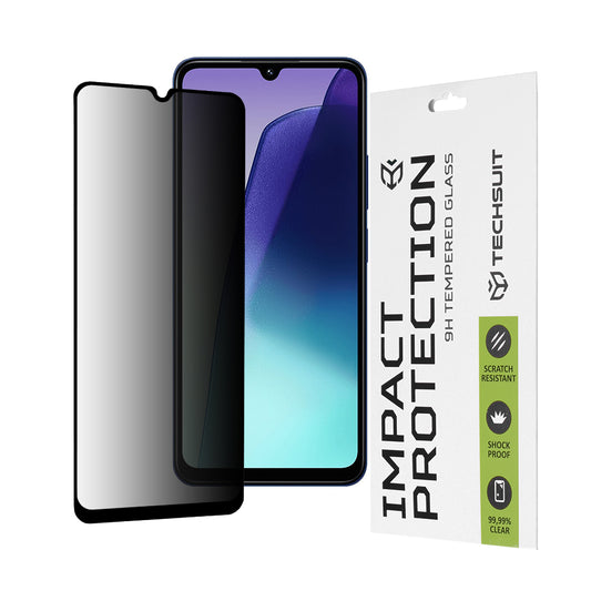 Zaščitna folija za zaslon Privacy Techsuit za Xiaomi Redmi A5 4G (Regional) / 14C / Poco C75, kaljeno steklo, polno lepilo, 111D