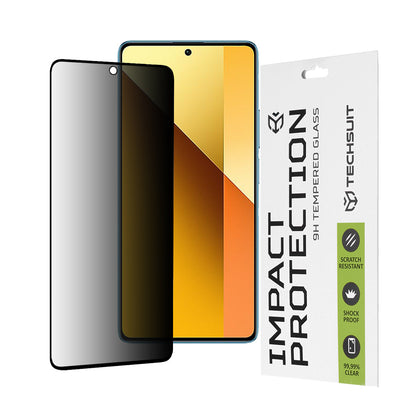 Zaščitna folija za zaslon Privacy Techsuit za Xiaomi Redmi Note 13 5G, varnostno steklo, polno lepilo, 111D