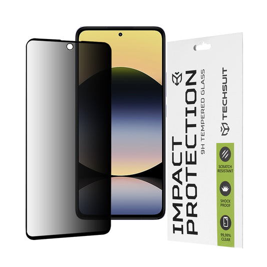 Zaščitna folija za zaslon Privacy Techsuit za Xiaomi Redmi Note 14 4G (Regional) / Note 14 5G, kaljeno steklo, polno lepilo, 111D