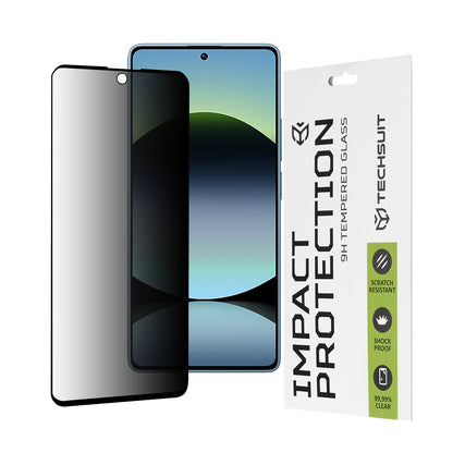 Zaščitna folija za zaslon Privacy Techsuit za Xiaomi Redmi Note 14S, kaljeno steklo, polno lepilo, 111D