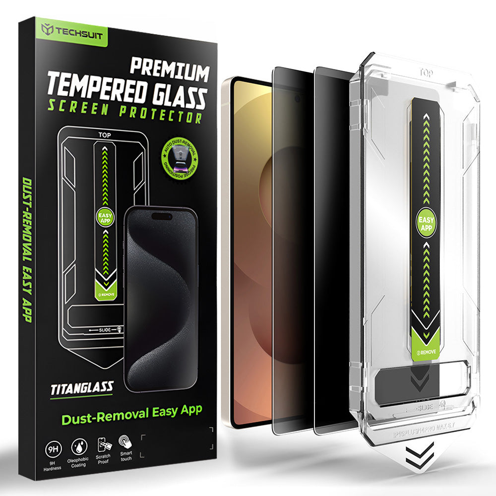 Zaščitna folija za zaslon Privacy Techsuit TitanGlass CrystalHD za Samsung Galaxy S26 Ultra S948, Kaljeno steklo, Polno lepljenje, Komplet 2 kosa