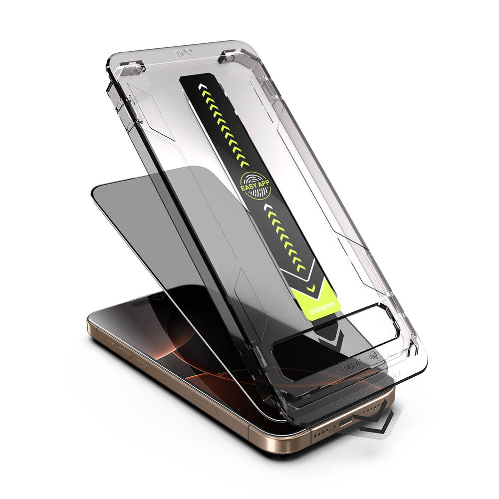 Zaščitna folija za zaslon Privacy Techsuit TitanGlass za Apple iPhone 17 Pro Max, Kaljeno steklo, Full Glue, Set 2 kosa