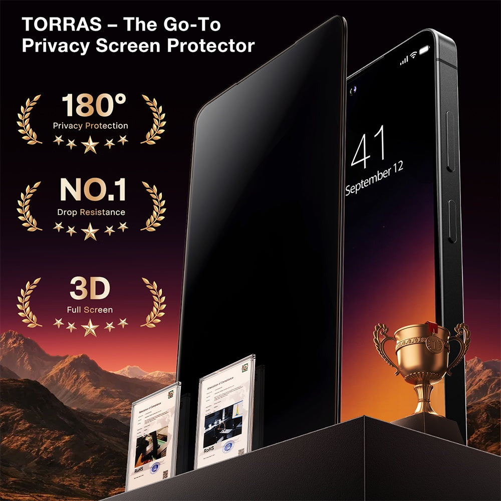 Zaščitna folija za zaslon Privacy Torras GlassGo Install Master za Samsung Galaxy S26 Ultra S948, Kaljeno steklo, Polno lepilo