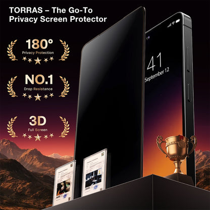 Zaščitna folija za zaslon Privacy Torras GlassGo Install Master za Samsung Galaxy S26 Ultra S948, Kaljeno steklo, Polno lepilo