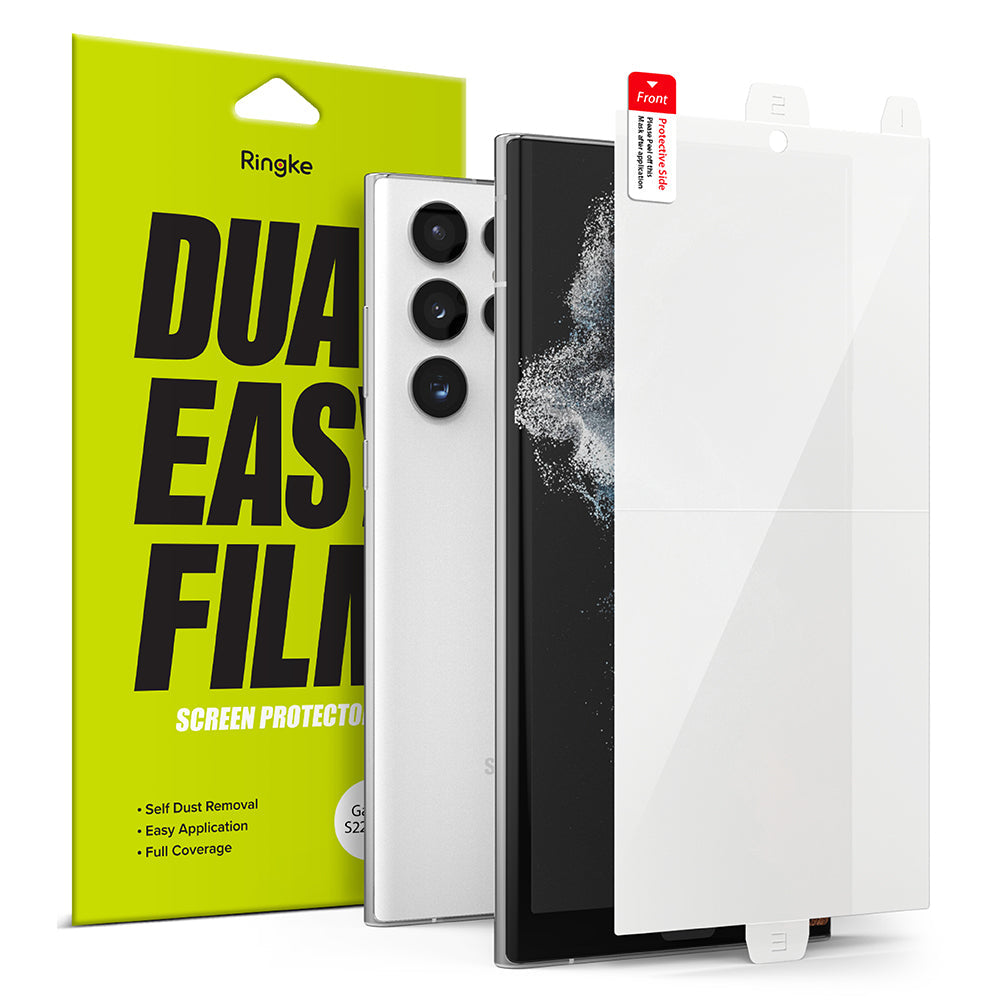 Zaščitna folija za zaslon Ringke Dual Easy za Samsung Galaxy S22 Ultra 5G S908, Plastika, Set 2 kosa