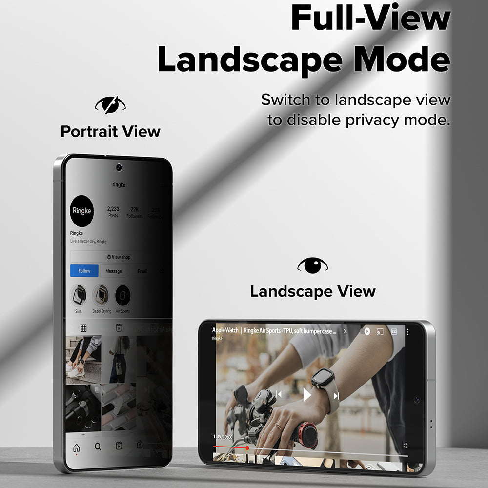 Ringke Easy Slide Screen Protector for Samsung Galaxy S26, Tempered Glass, Full Glue, Set of 2 Pieces, Black