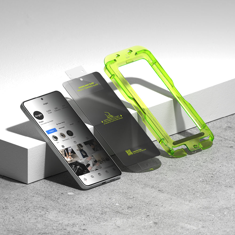 Ringke Easy Slide Screen Protector for Samsung Galaxy S26, Tempered Glass, Full Glue, Set of 2 Pieces, Black