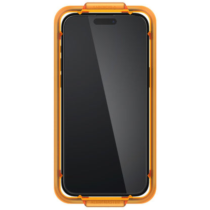 Zaščitna folija za zaslon Spigen GlastR Align Master za Apple iPhone 15 Plus, Kaljeno steklo, Polno lepilo, Komplet 2 kosa, Črna AGL06886