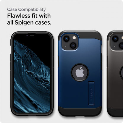 Zaščitna folija za zaslon Spigen GlastR Align Master za Apple iPhone 17e / 16e / 14 / 13 Pro, Kaljeno steklo, Polno lepilo, Črna AGL03725